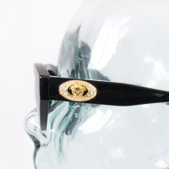 VERY RARE! AUTHENTIC VTG 1990’S GIANNI VERSACE BLACK DESIGNER SUNGLASSES CZ - Picture 2 of 15